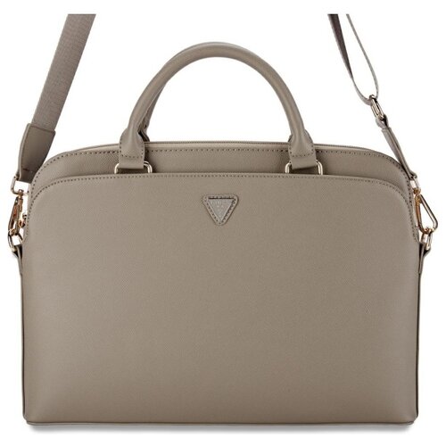 Torba GUESS Grained Zipper Pocket Triangle Logo 15 cali Brązowy