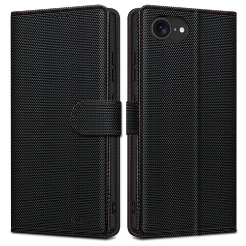Etui TECH-PROTECT Wallet RS do Apple iPhone 16E Czarno-czerwony