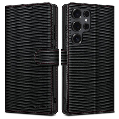 Etui TECH-PROTECT Wallet RS do Samsung Galaxy S25 Ultra Czarno-czerwony