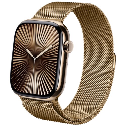 Pasek CRONG Milano Steel do Apple Watch 4/5/6/7/8/9/10/SE/SE 2/SE 2022/Ultra/Ultra 2 (44/45/46/49 mm) Różowo-złoty