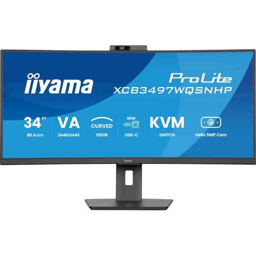 Monitor IIYAMA ProLite XCB3497WQSNPH-B1 34" 3440 x 1440 120Hz 0.4 [MPRT] Curved