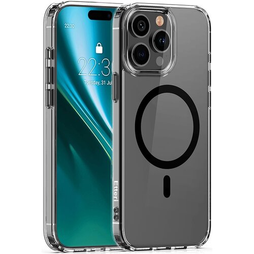 Etui ETTERI Color Mag do Apple iPhone 12/12 Pro Przezroczysto-czarny