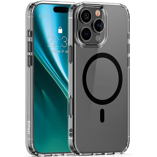 Etui ETTERI Color Mag do Apple iPhone 16 Pro Przezroczysto-czarny