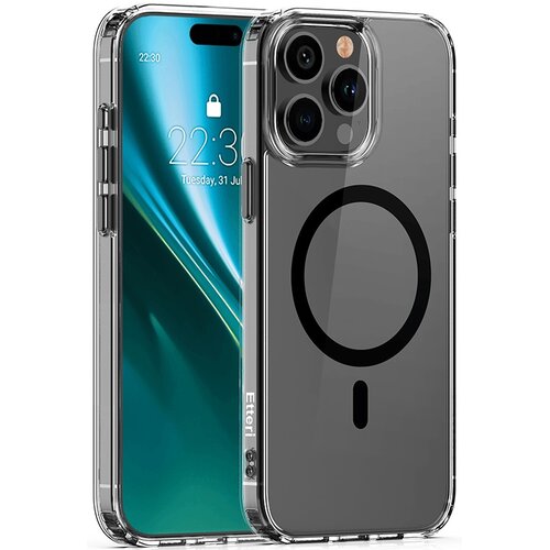 Etui ETTERI Color Mag do Apple iPhone 15 Pro Przezroczysto-czarny