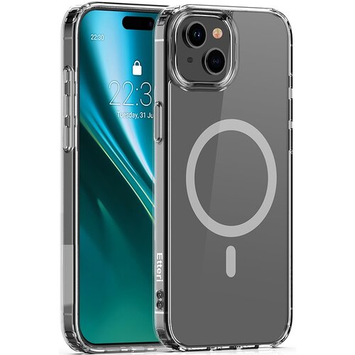 Etui ETTERI Color Mag do Apple iPhone 15 Przezroczysto-szary