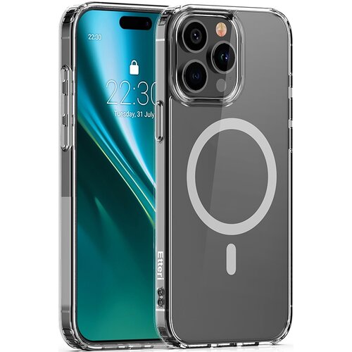 Etui ETTERI Color Mag do Apple iPhone 15 Pro Max Przezroczysto-szary