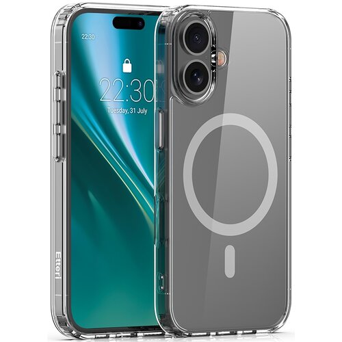 Etui ETTERI Color Mag do Apple iPhone 16 Plus Przezroczysto-szary