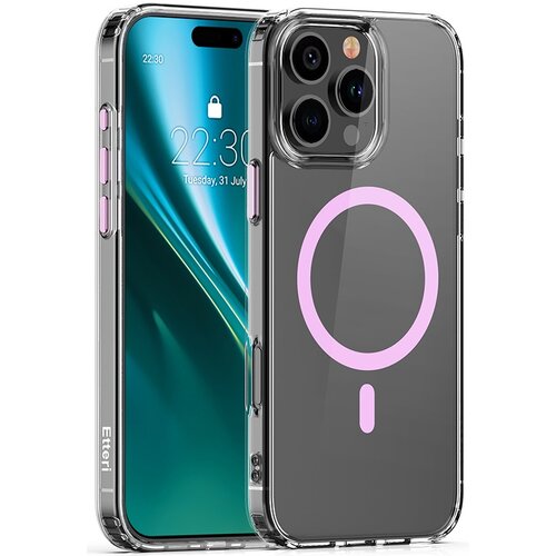 Etui ETTERI Color Mag do Apple iPhone 16 Pro Max Przezroczysto-różowy
