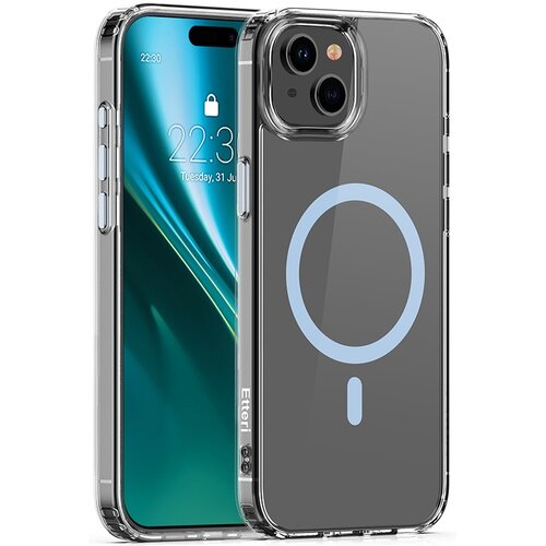 Etui ETTERI Color Mag do Apple iPhone 15 Przezroczysto-niebieski