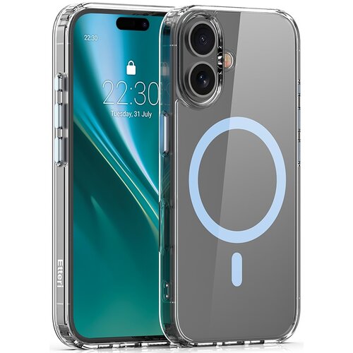 Etui ETTERI Color Mag do Apple iPhone 16 Przezroczysto-niebieski