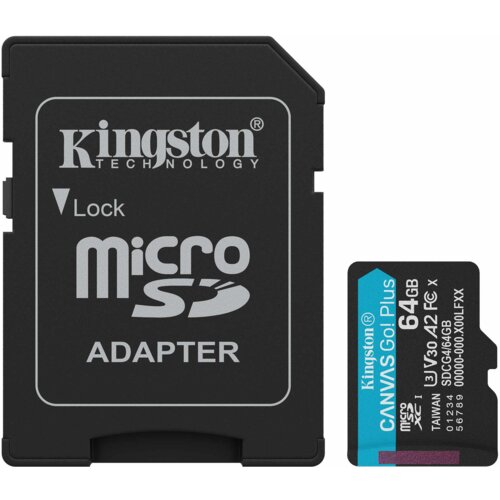 Karta pamięci KINGSTON Canvas Go! Plus microSDXC 64GB + Adapter