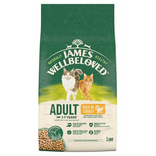 Karma dla kota JAMES WELLBELOVED Adult Monobiałkowa z indykiem 1.5 kg