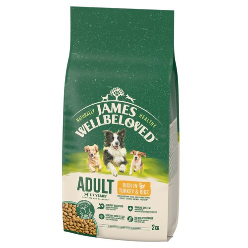 Karma dla psa JAMES WELLBELOVED Adult Monobiałkowa z indykiem i ryżem 2 kg