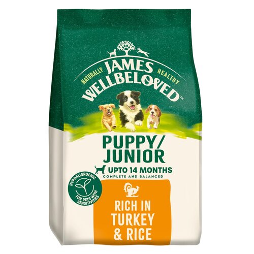 Karma dla psa JAMES WELLBELOVED Junior Monobiałkowa indyk i ryż 2 kg