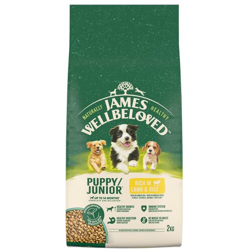 Karma dla psa JAMES WELLBELOVED Junior Monobiałkowa jagnięcina i ryż 2 kg