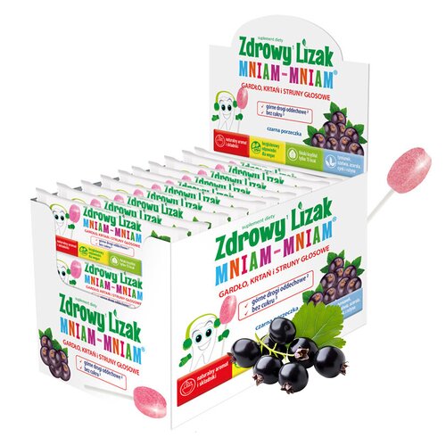 Lizak MNIAM-MNIAM Na gardło Czarnej porzeczki (40 szt.)