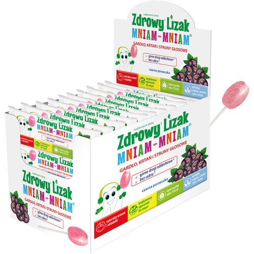 Lizak MNIAM-MNIAM Na gardło Czarnej porzeczki (40 szt.)