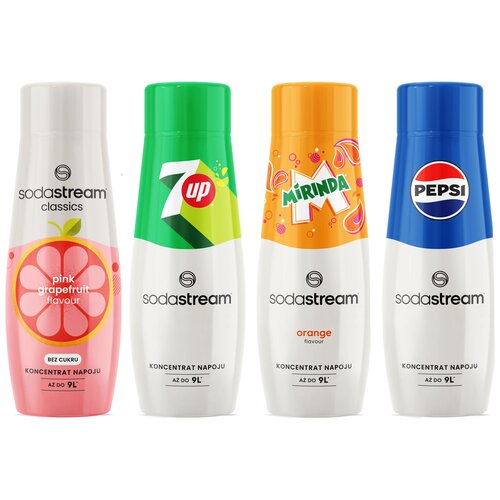Syrop do saturatorów SODASTREAM Pepsi, Mirinda, 7UP, Grejpfrut Zero 4 x 440 ml