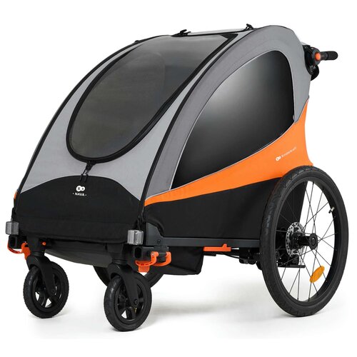Przyczepka rowerowa KINDERKRAFT Nava 3w1 Pomarańczowy