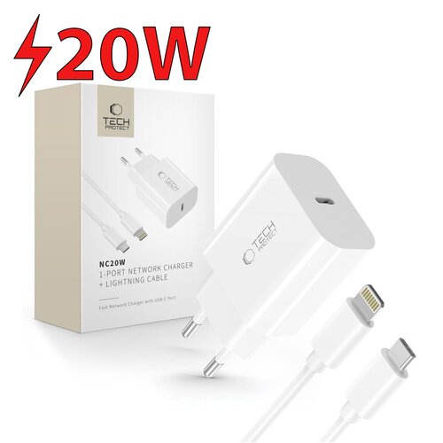 Ładowarka sieciowa TECH-PROTECT NC20W PD20W Biały