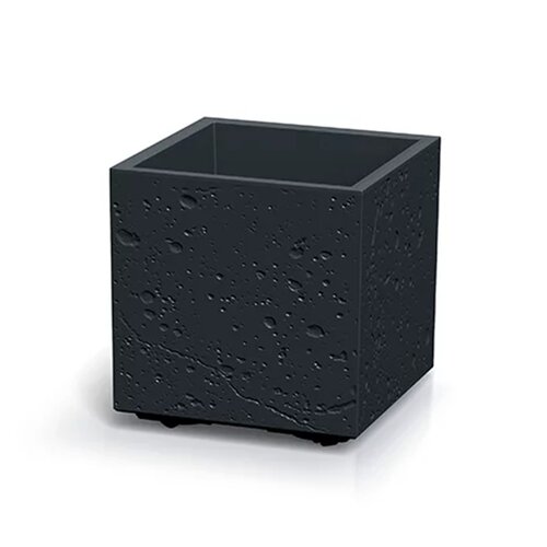Doniczka PROSPERPLAST Sierra Square Beton Effect DSI300E Czarny