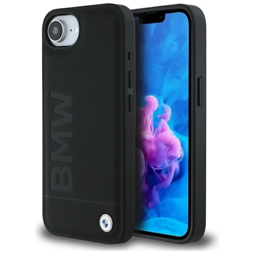 Etui BMW Leather Hot Stamp do Apple iPhone 16e Czarny