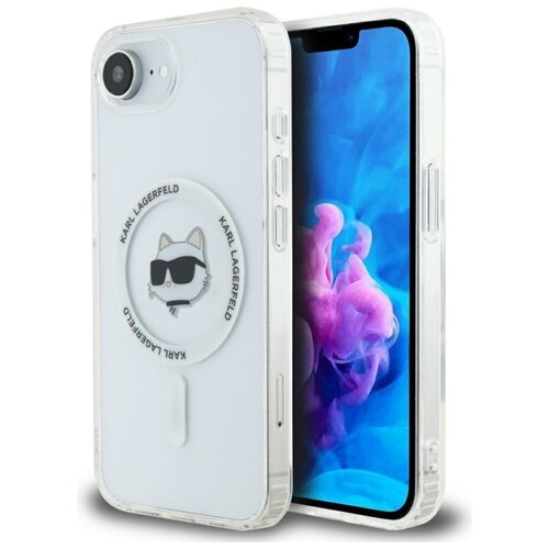 Etui KARL LAGERFELD IML Metal Choupette Head MagSafe do Apple iPhone 16e Biały