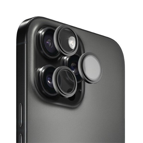 Szkło hartowane na obiektyw HAMMER GLASS Lens Protector do Apple iPhone 16 Pro/16 Pro Max Czarny