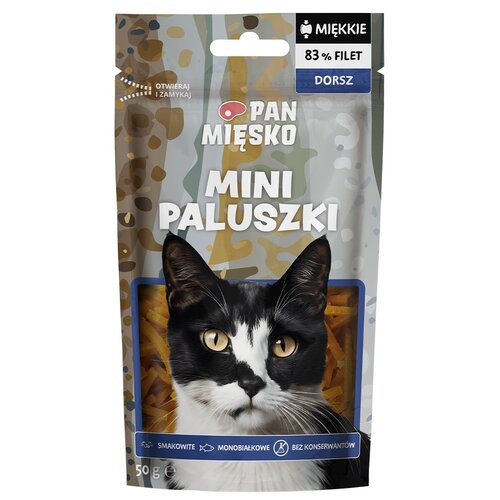 Przysmak dla kota PAN MIĘSKO Mini paluszki Dorsz 50 g