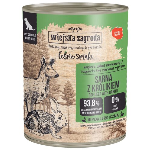 Karma dla psa WIEJSKA ZAGRODA Leśne smaki Sarna z królikiem 800 g