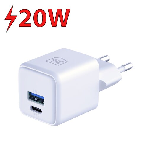 Ładowarka sieciowa 3MK Hyper GaN Charger 20W Biały