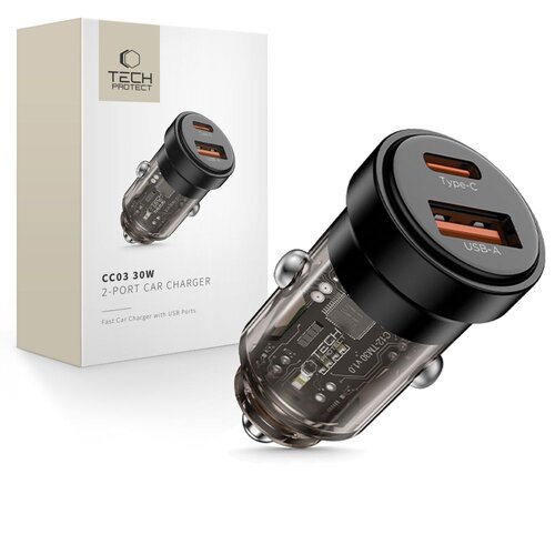 Ładowarka samochodowa TECH-PROTECT CC03 PD30W/QC3.0 Czarny