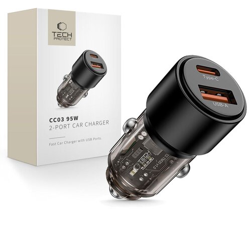 Ładowarka samochodowa TECH-PROTECT CC03 PD95W/QC3.0 Czarny