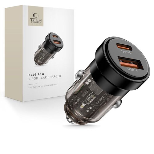 Ładowarka samochodowa TECH-PROTECT CC03 PD45W/QC3.0 Czarny