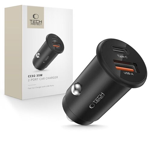 Ładowarka samochodowa TECH-PROTECT CC02 PD35W/QC3.0 Czarny