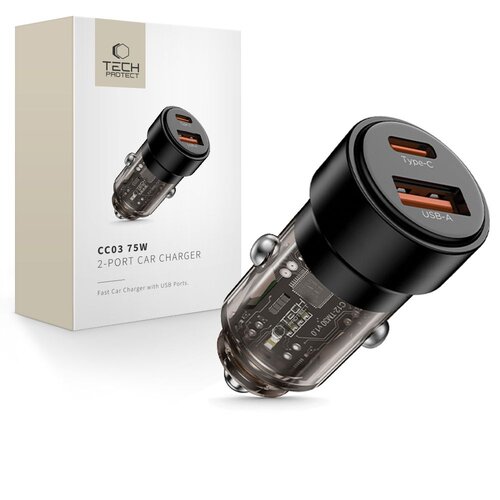 Ładowarka samochodowa TECH-PROTECT CC03 PD75W Czarny