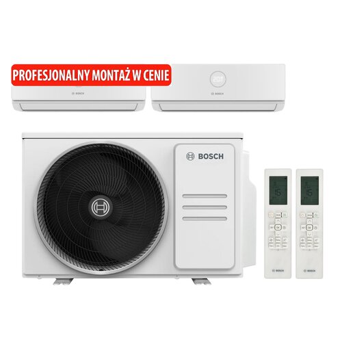Klimatyzator Multisplit, Pompa ciepła powietrze - powietrze BOSCH Climate CL5000M 53/2E (2 pomieszczenia) z usługą montażu