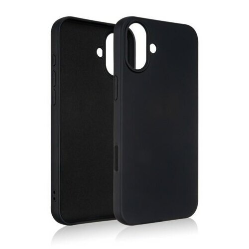 Czarne etui silikonowe do telefonu, widoczne z przodu i z tyłu, z wycięciami na aparat i przyciski. Produkt ma gładką powierzchnię i minimalistyczny design.