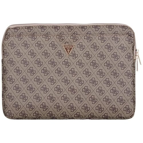Etui na laptopa GUESS Sleeve 4G Zipper Pocket Triangle Logo 14 cali Brązowy