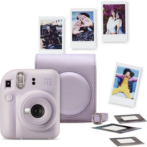 Aparat FUJIFILM Instax Mini 12 Fioletowy + Pokrowiec + Ramki na zdjęcia