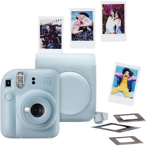 Aparat FUJIFILM Instax Mini 12 Niebieski + Pokrowiec + Ramki na zdjęcia