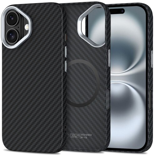 Etui TECH-PROTECT Ion Carbon MagSafe do Apple iPhone 16 Czarny