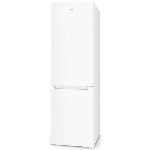 Biała lodówka o wysokości 180 cm z systemem No Frost, z widocznym logo "eta" na górnych drzwiach. Urządzenie ma prosty, nowoczesny design z uchwytami wbudowanymi w drzwi.