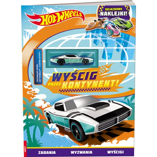 Książka z zadaniami Hot Wheels Wyścig przez kontynent! (miękka okładka)
