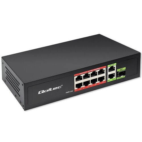 Switch QOLTEC 52296 Fast Ethernet 11 portów Funkcja PoE