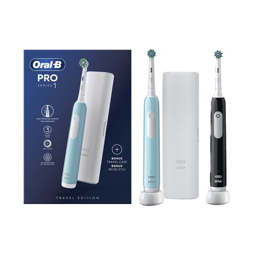 Szczoteczka rotacyjna ORAL-B Pro 1 Niebieski + Etui + Szczoteczka rotacyjna ORAL-B Pro 1 + Etui