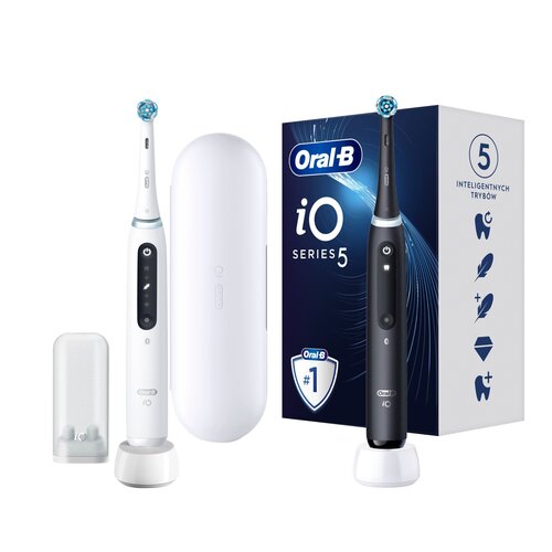 Szczoteczka magnetyczna ORAL-B iO 5 Czarny + Szczoteczka magnetyczna ORAL-B iO 5 Biały