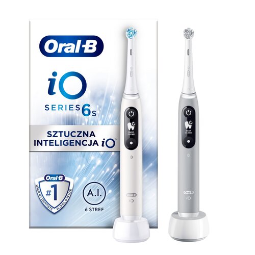 Szczoteczka magnetyczna ORAL-B iO 6 Biały + Szczoteczka magnetyczna ORAL-B iO 6 Szary