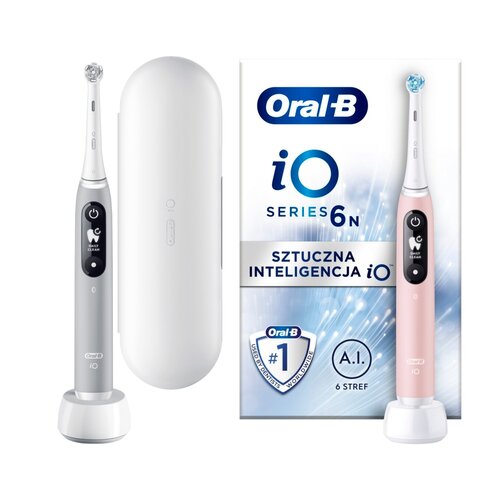 Szczoteczka magnetyczna ORAL-B iO 6 Szary + Szczoteczka magnetyczna ORAL-B iO 6 Różowy