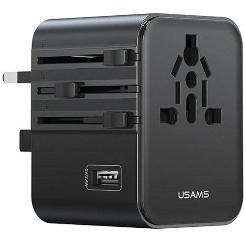 Adapter podróżny USAMS Travel Adapter CC308 Czarny